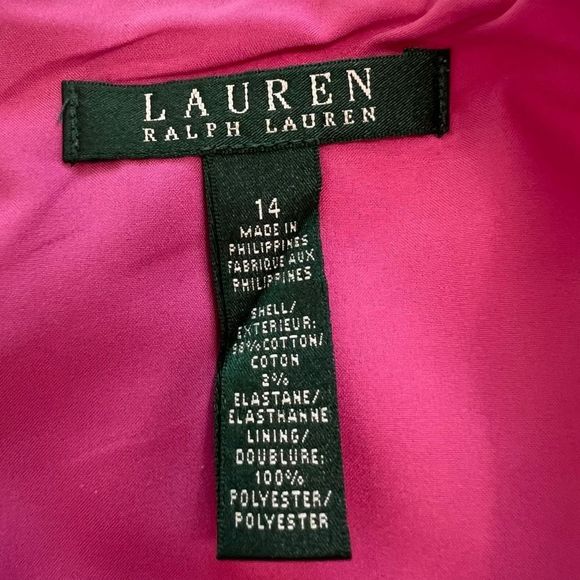 Lauren Ralph Lauren Women's Pink Back Zip Sleeveless Paneled Sheath Dress Sz 14 - Picture 7 of 14
